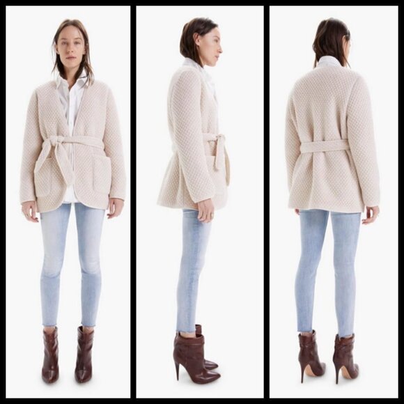 💕MOTHER💕 The Puffer Robe Sweater Jacket Textured Knit Sherpa Warm Bodies NWOT - Picture 3 of 16